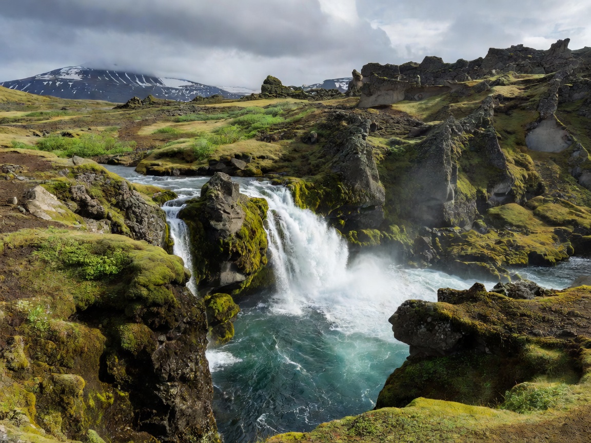 Dramatic natural landscape near Reykjavik Iceland