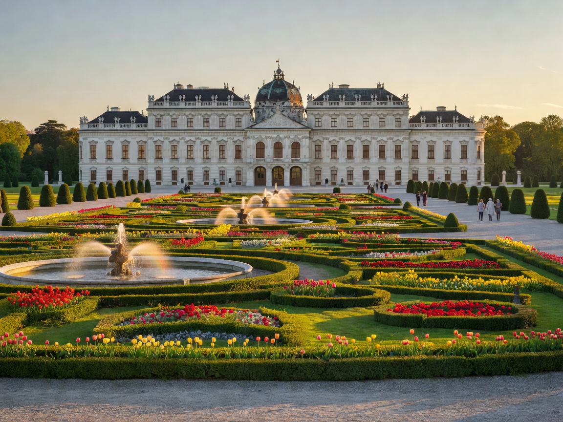 Vienna Austria Belvedere palace and formal gardens
